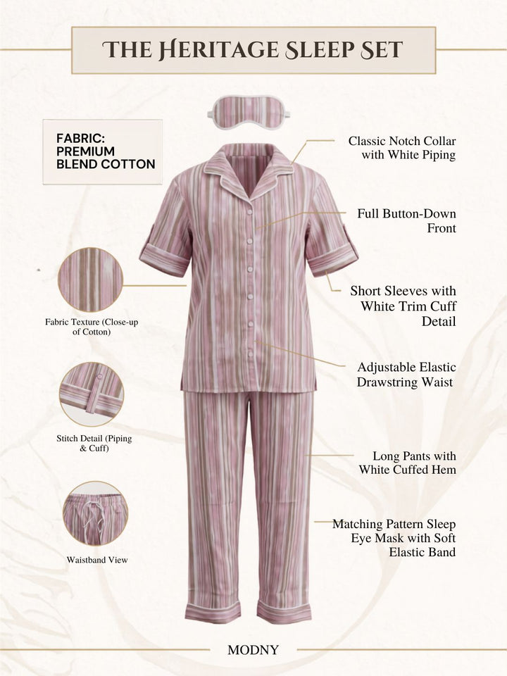 THE HERITAGE SLEEP SET BLUSH & OLIVE