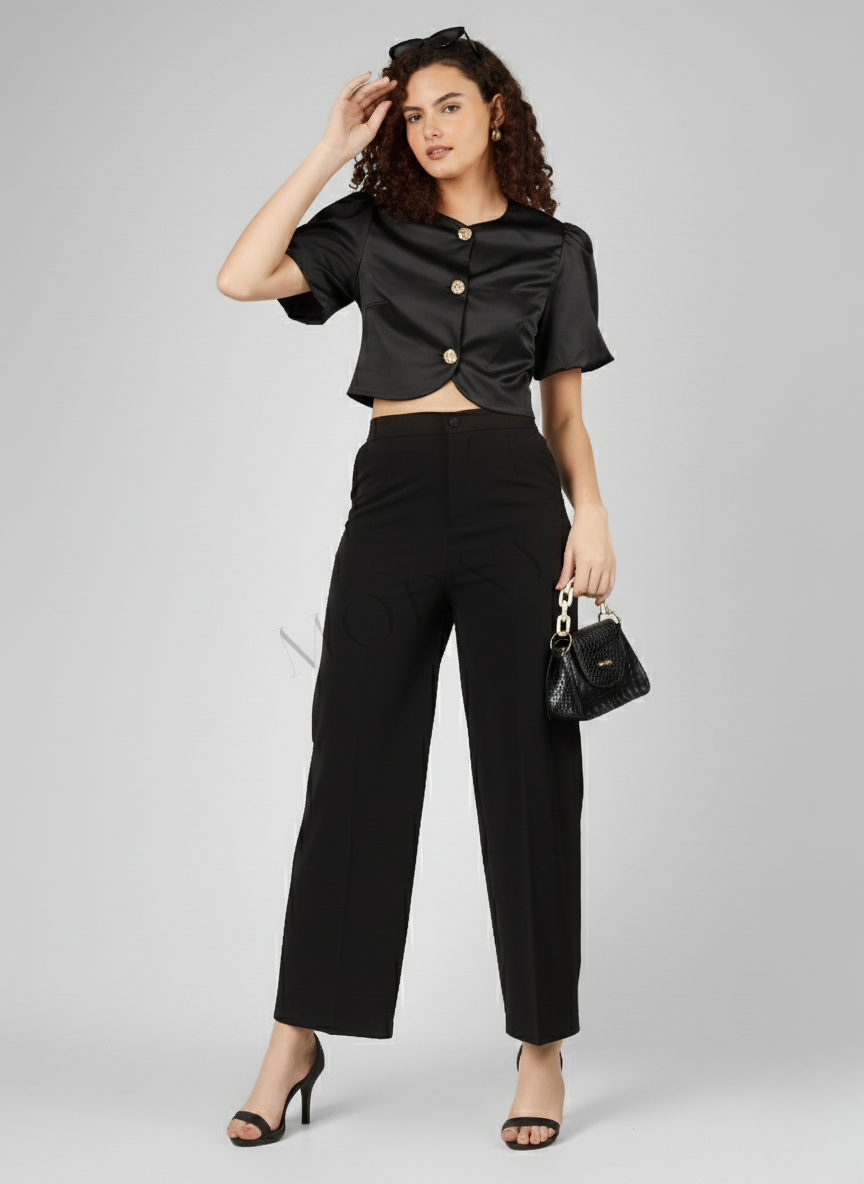 SILKEN GLEAM SATIN TOP