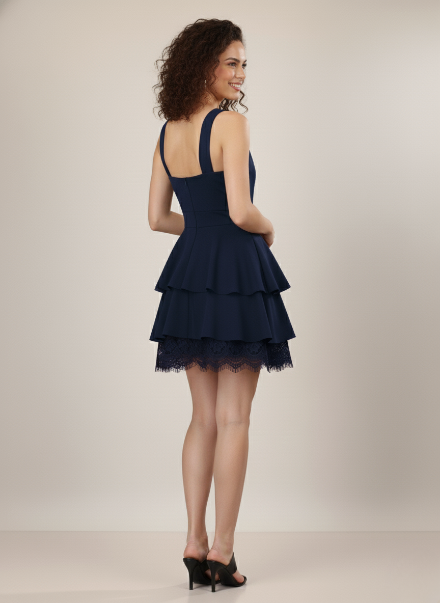 GOLDEN BLOOM PEPLUM MINI DRESS