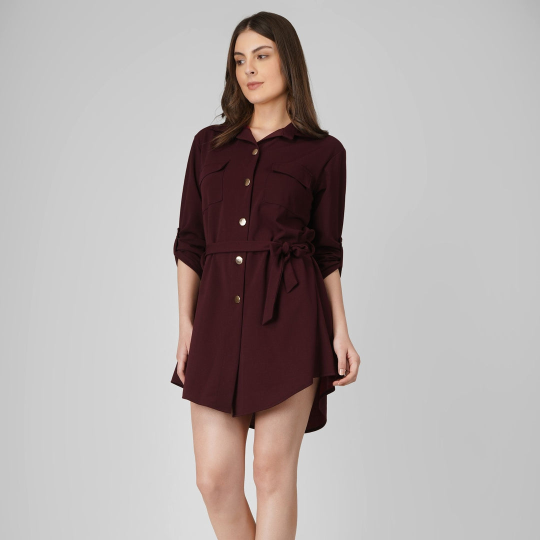 Wrapped Sleeves Short Dress