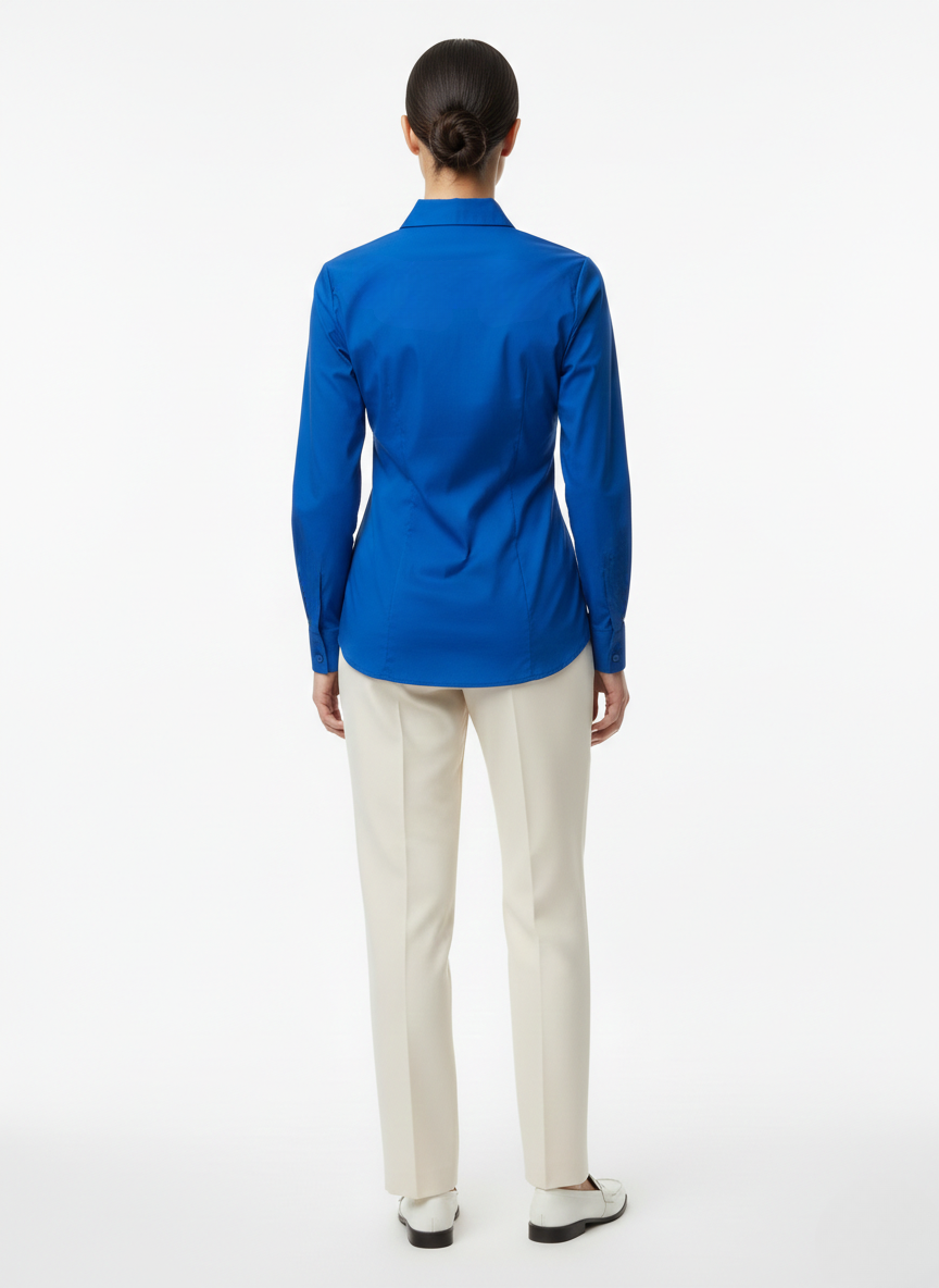 ROYAL BLUE CLASSIC COTTON LONG-SLEEVE FORMAL SHIRT