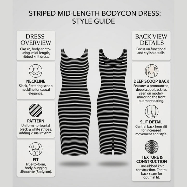 VIBRANT STRIPES MIDI DRESS