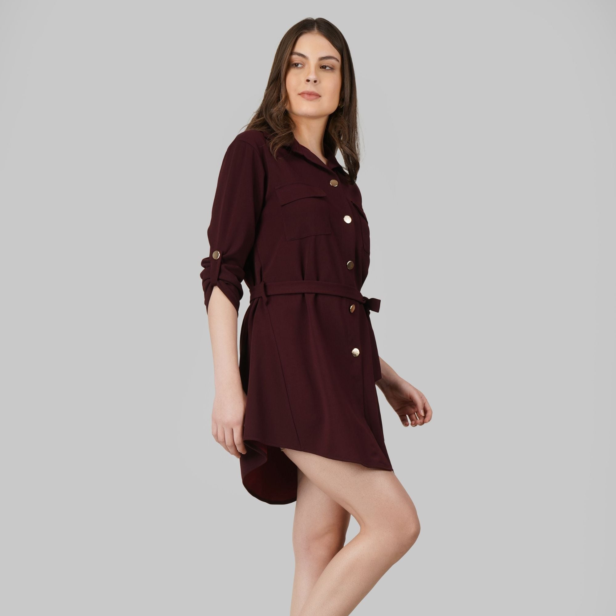 Wrapped Sleeves Short Dress