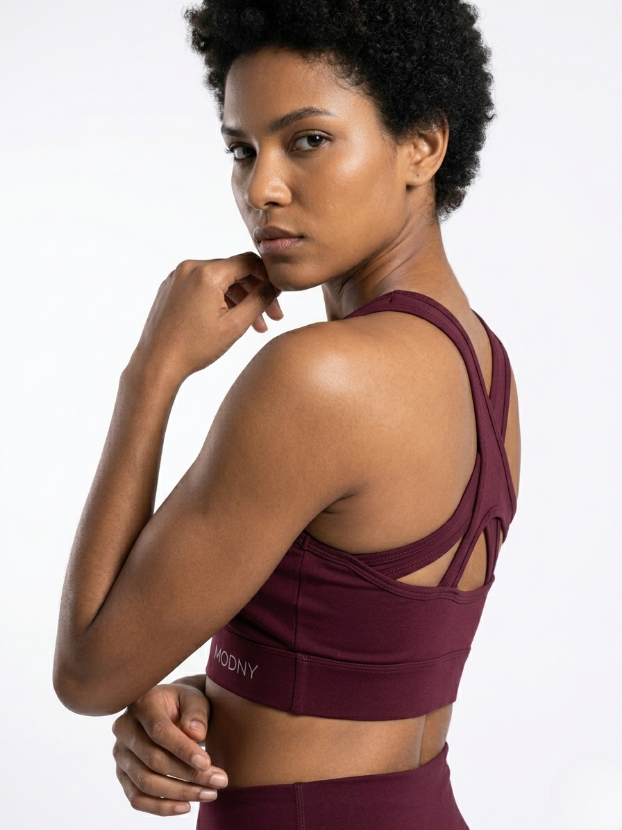 CrissCross Sports Bra Wine