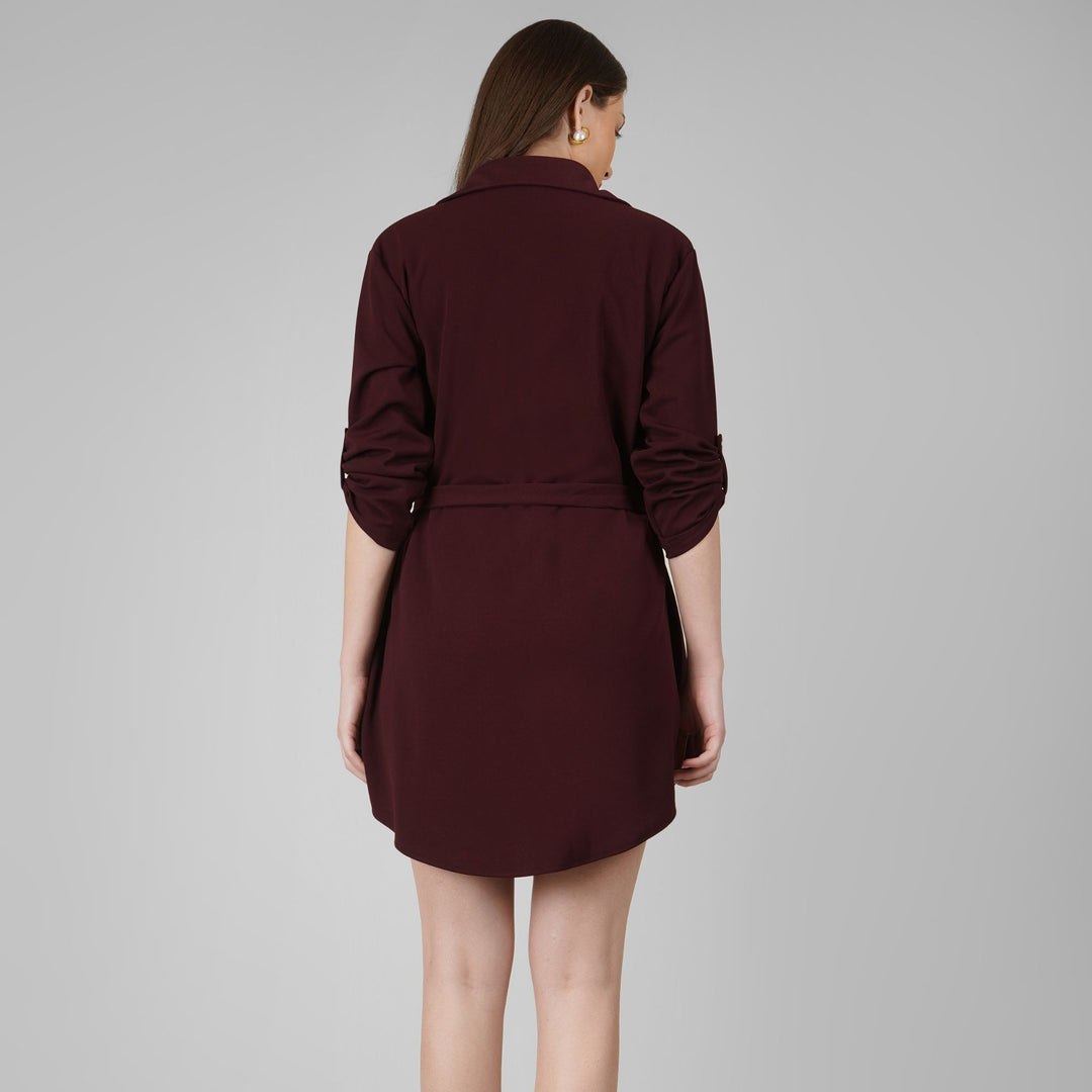 Wrapped Sleeves Short Dress
