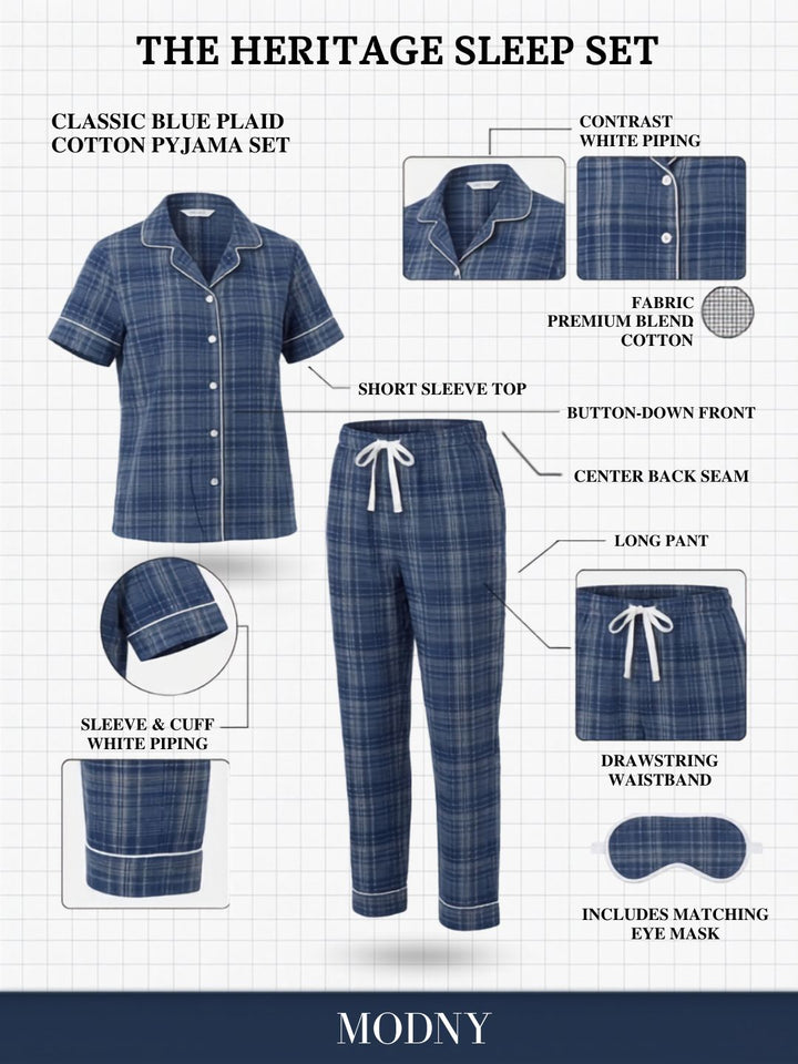THE HERITAGE SLEEP SET NAVY BLUE