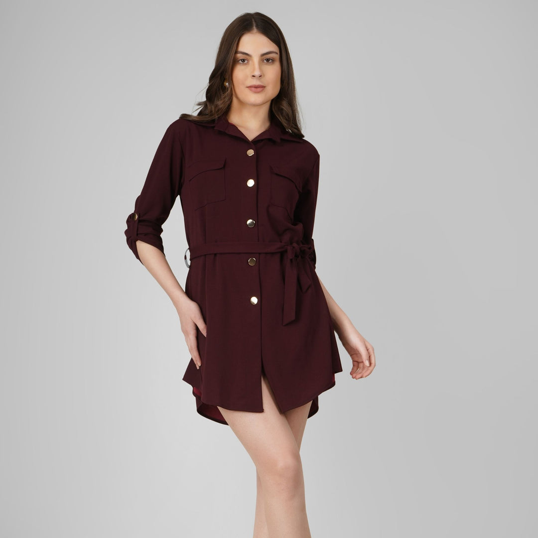 Wrapped Sleeves Short Dress