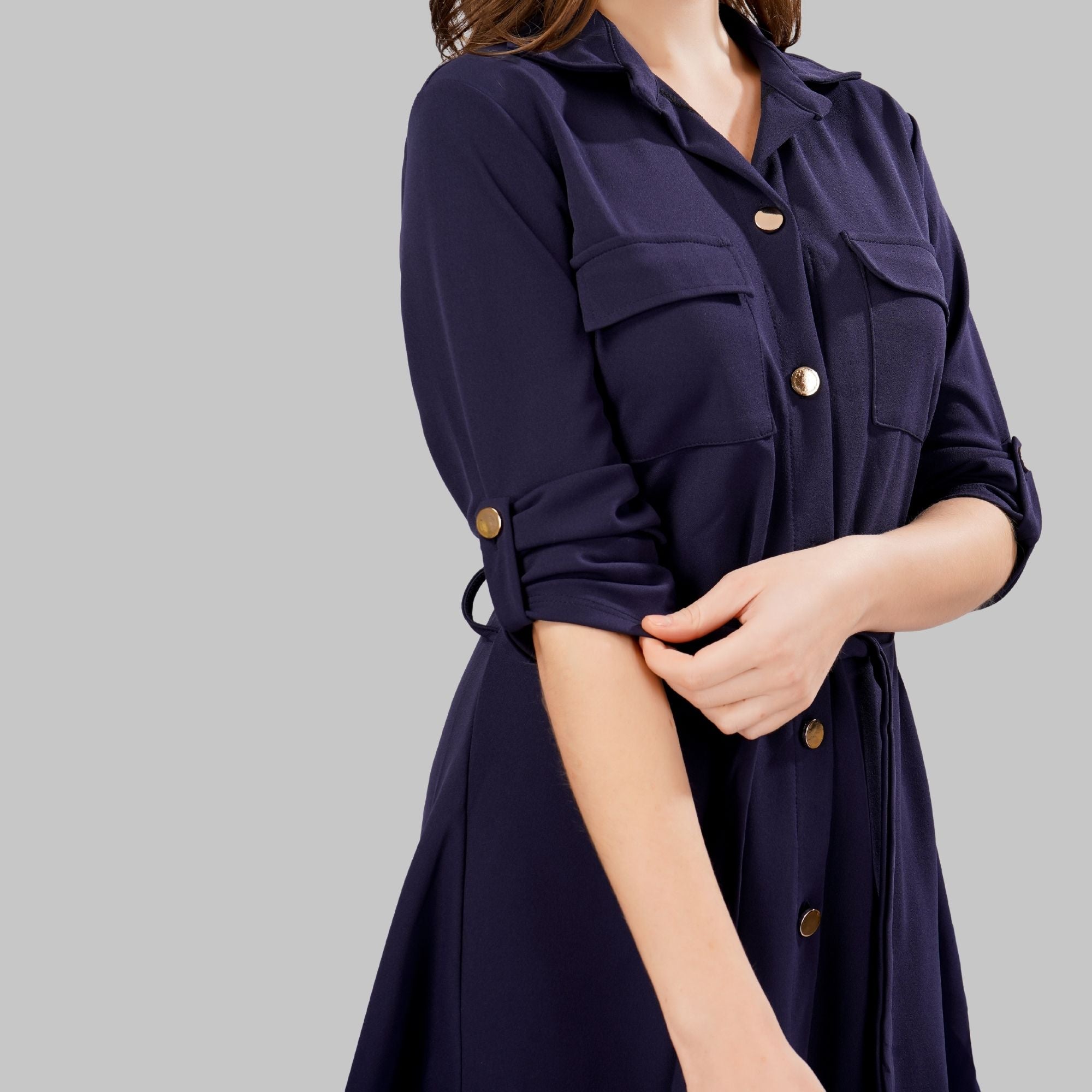 Wrapped Sleeves Short Dress