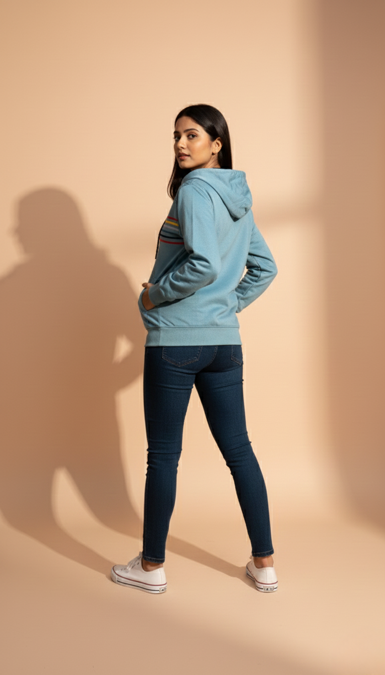 Teal Zipper Hoodie