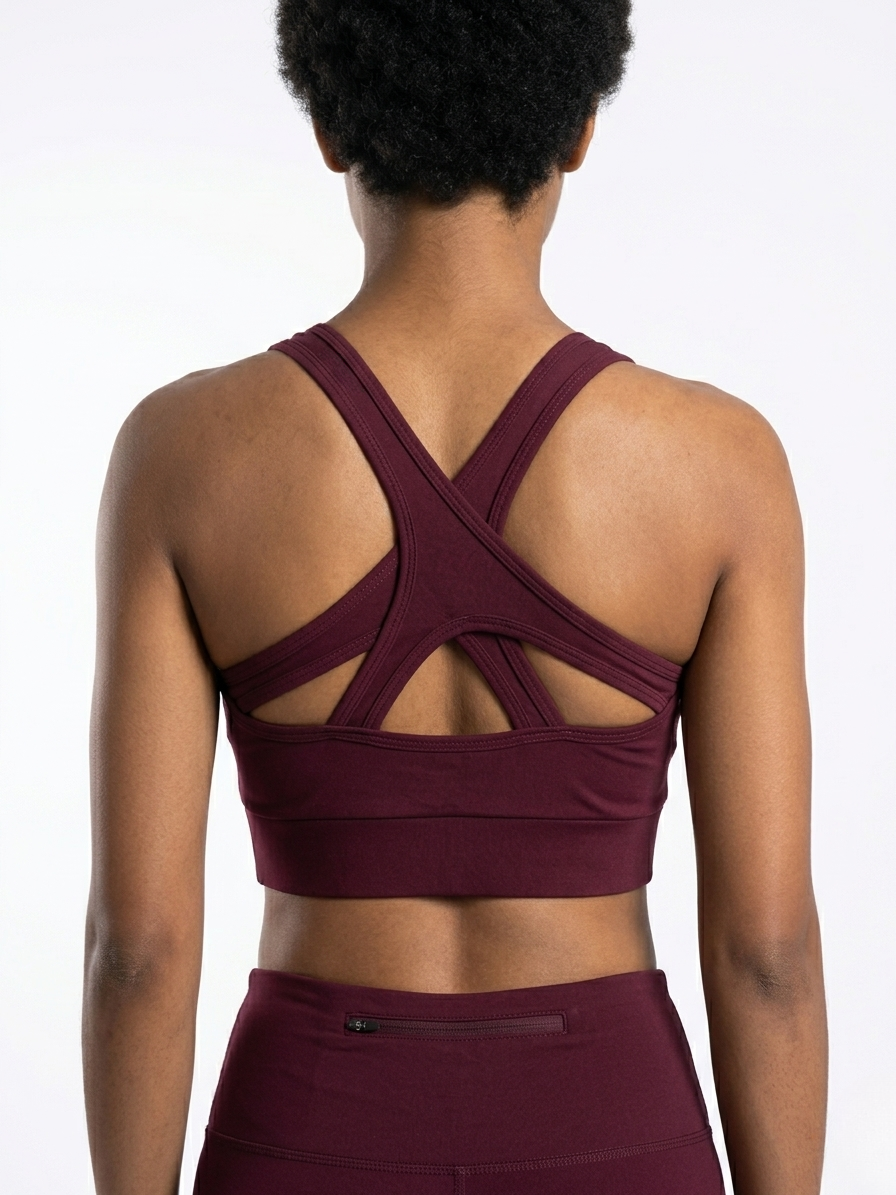 CrissCross Sports Bra Wine