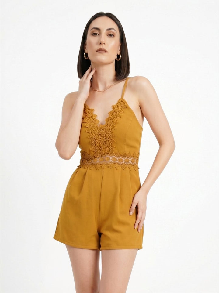 EMBROIDERED STRAPPY JUMPSUIT