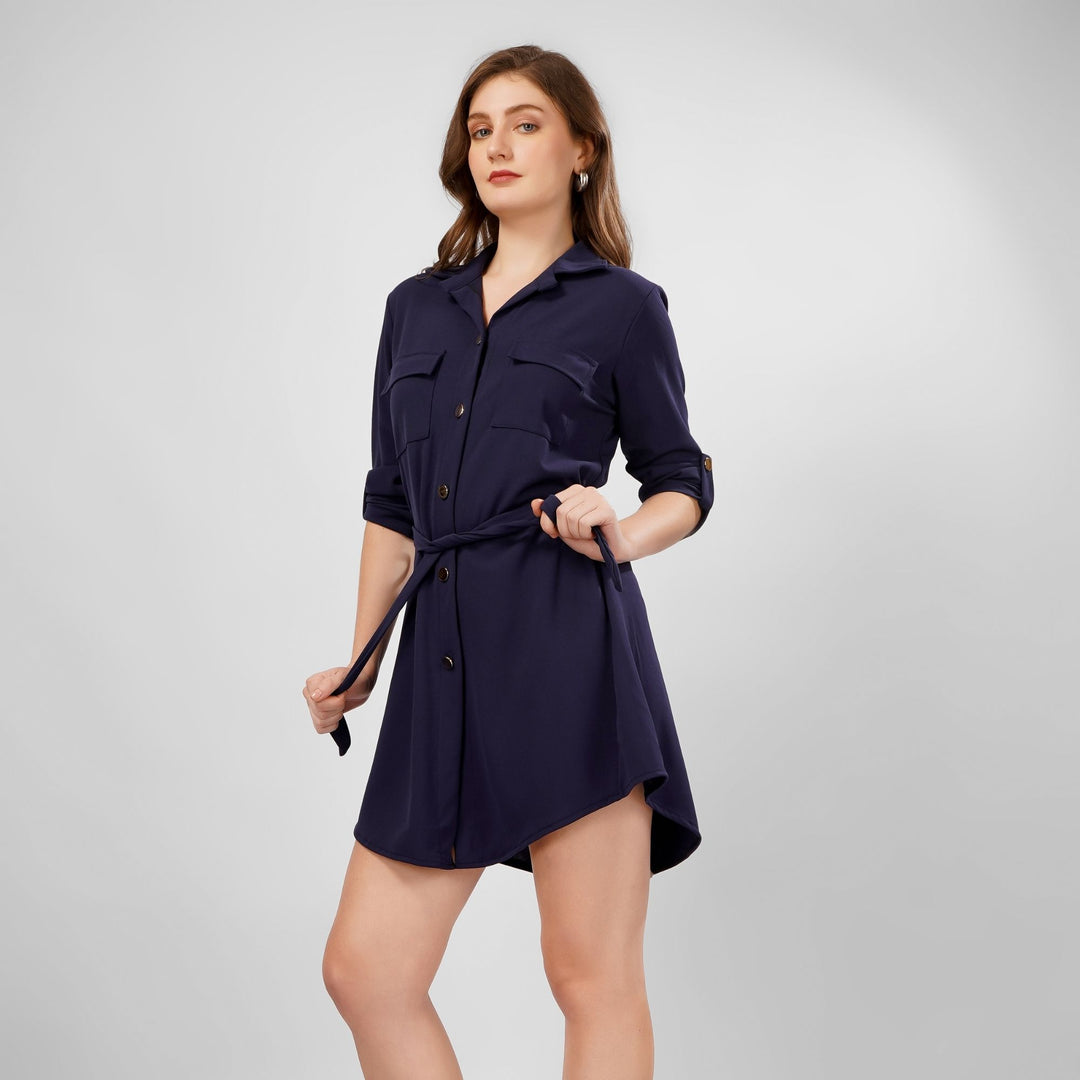 Wrapped Sleeves Short Dress