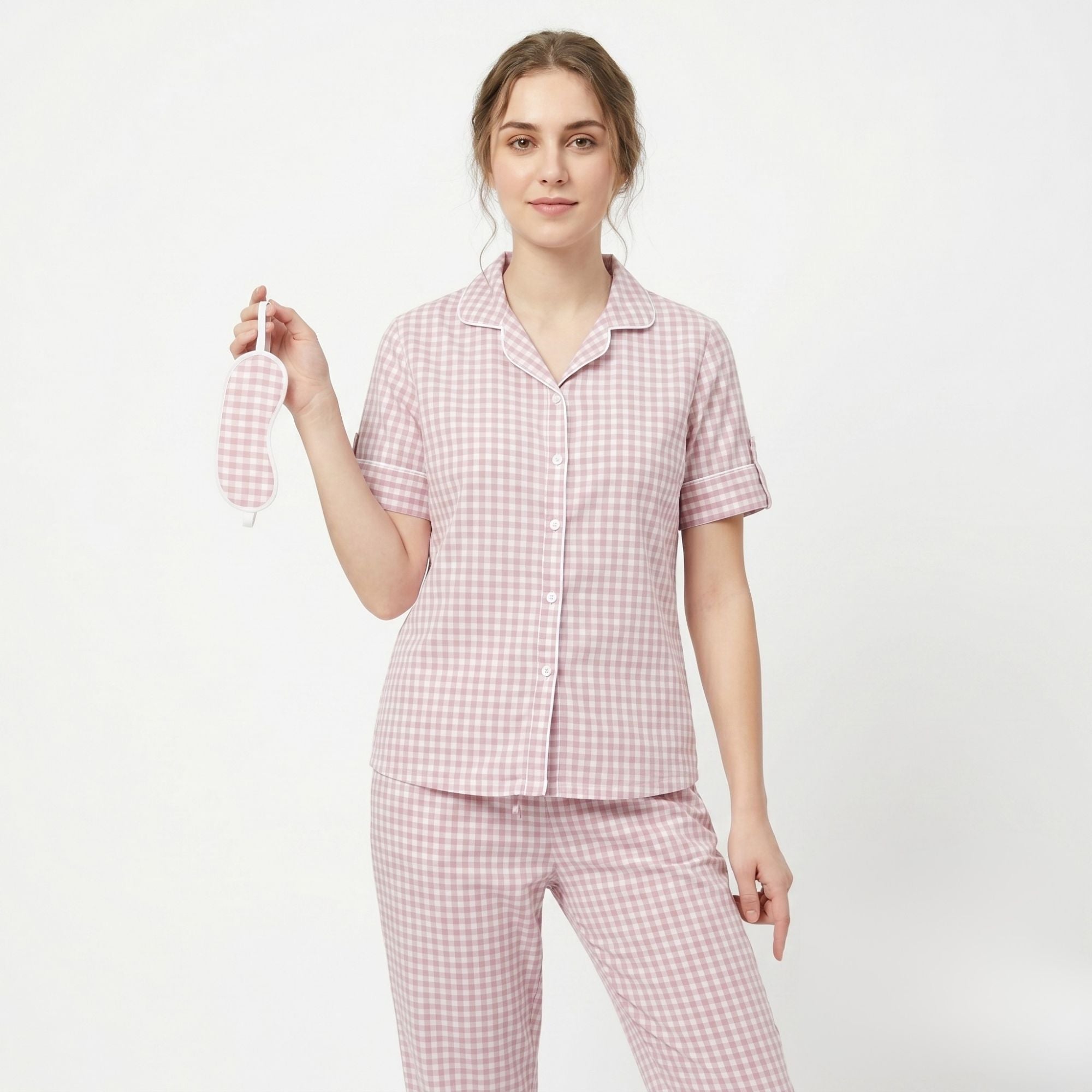 THE HERITAGE SLEEP SET BABY PINK