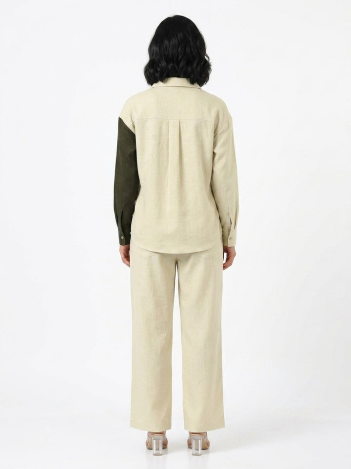 CHIC CONTRAST LINEN CO-ORD SET