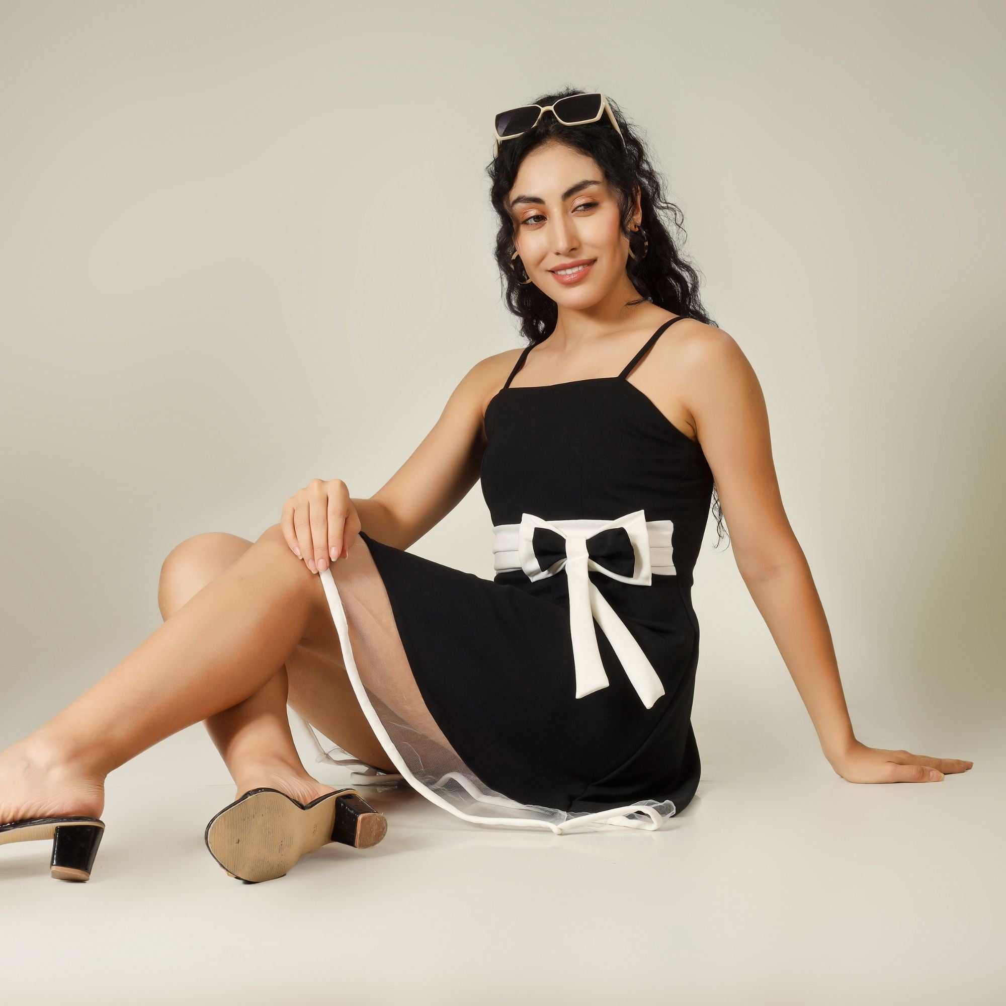 SCARLET CHARM BELTED MINI DRESS