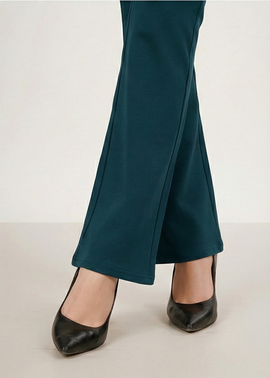 URBAN CONTOUR BELL BOTTOM HIGH WAIST TRANSFORMATIVE TEAL TROUSER