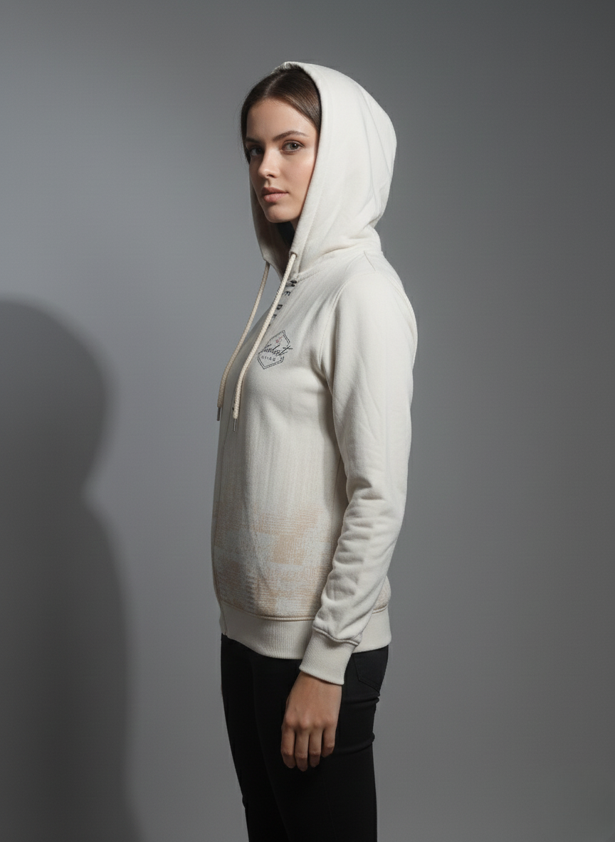 Vibrant Cream Zipper Hoodie