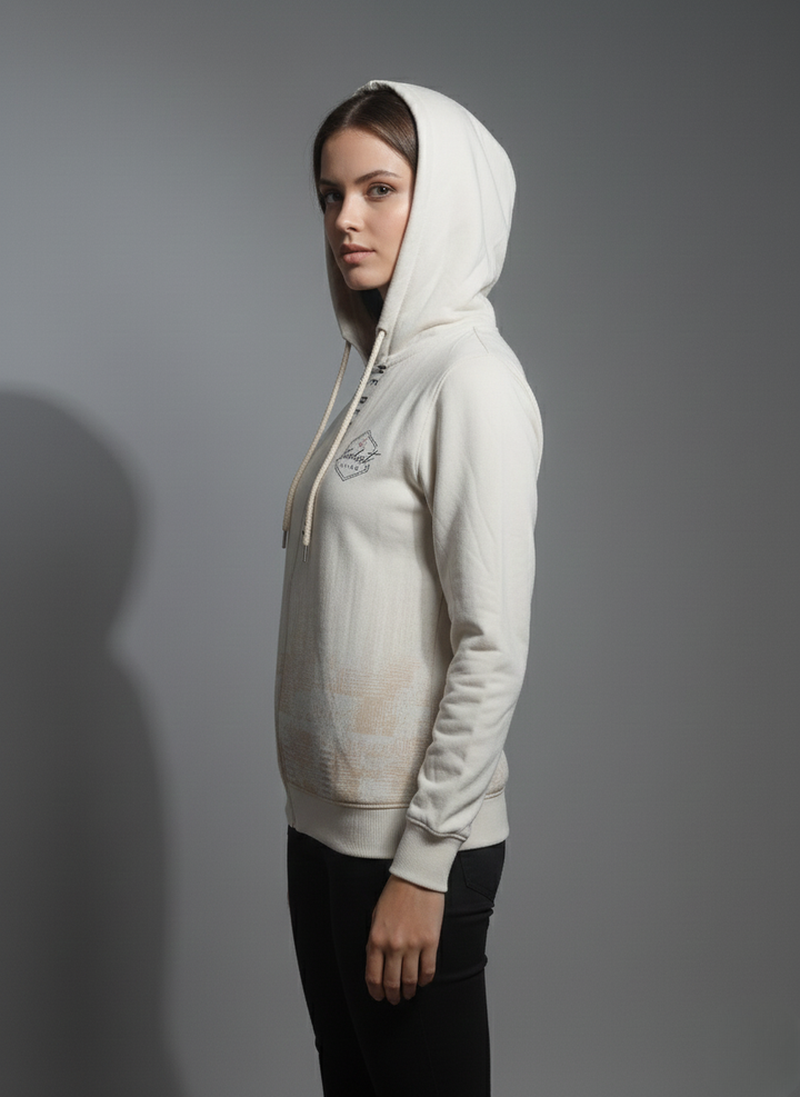 Vibrant Cream Zipper Hoodie