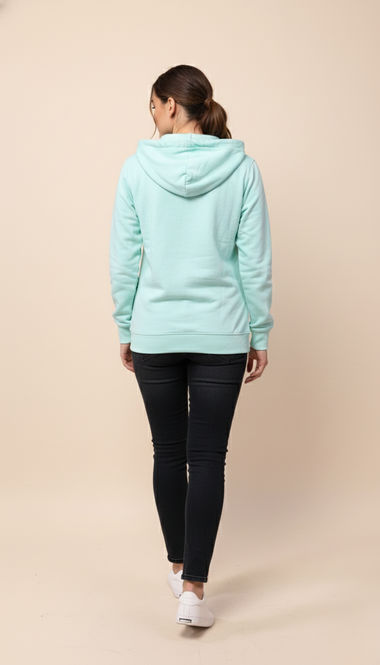 Sea Green Zipper Hoodie