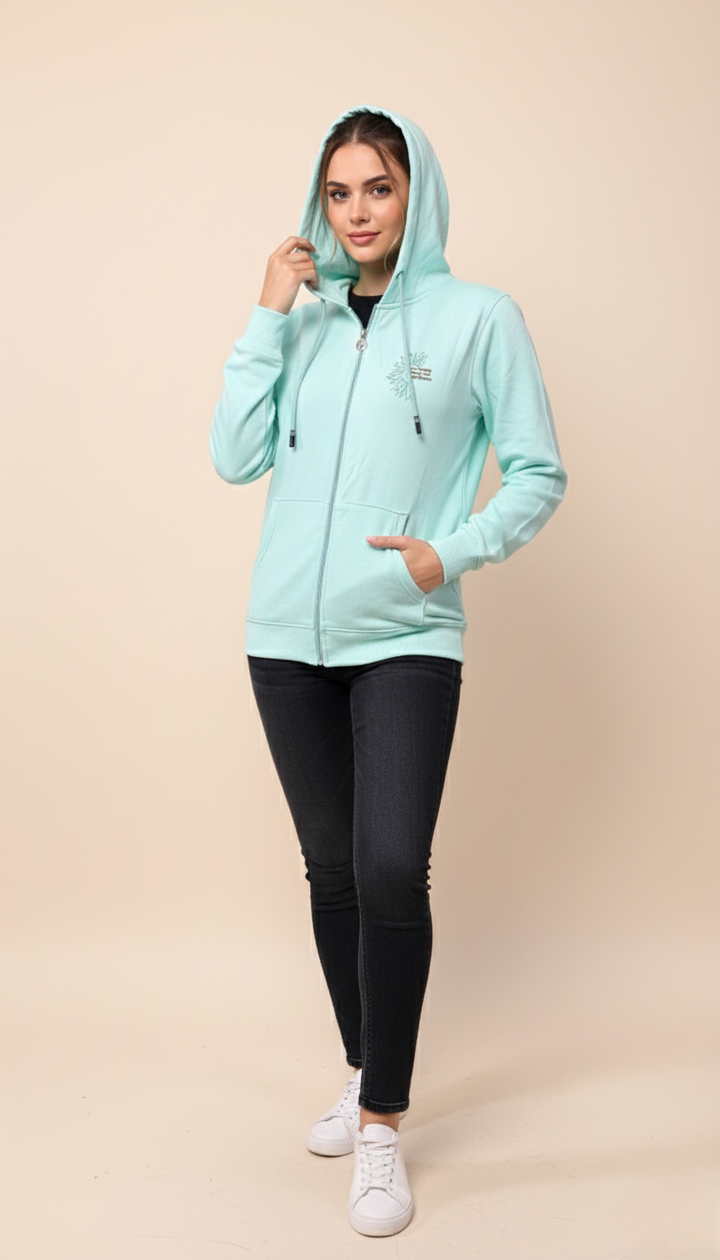 Sea Green Zipper Hoodie