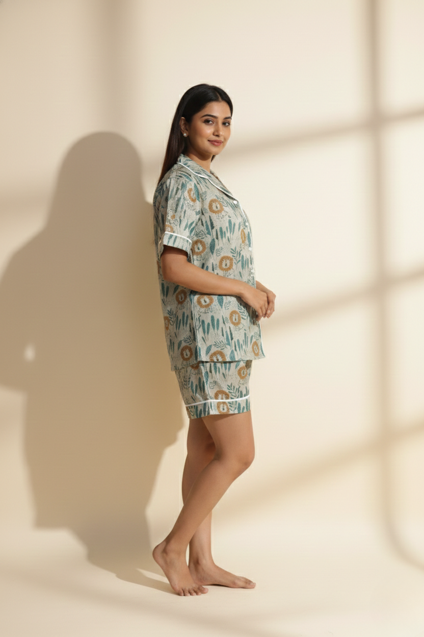 VIBRANT PRINTED SAVANNAH SAGE NIGHT DRESS