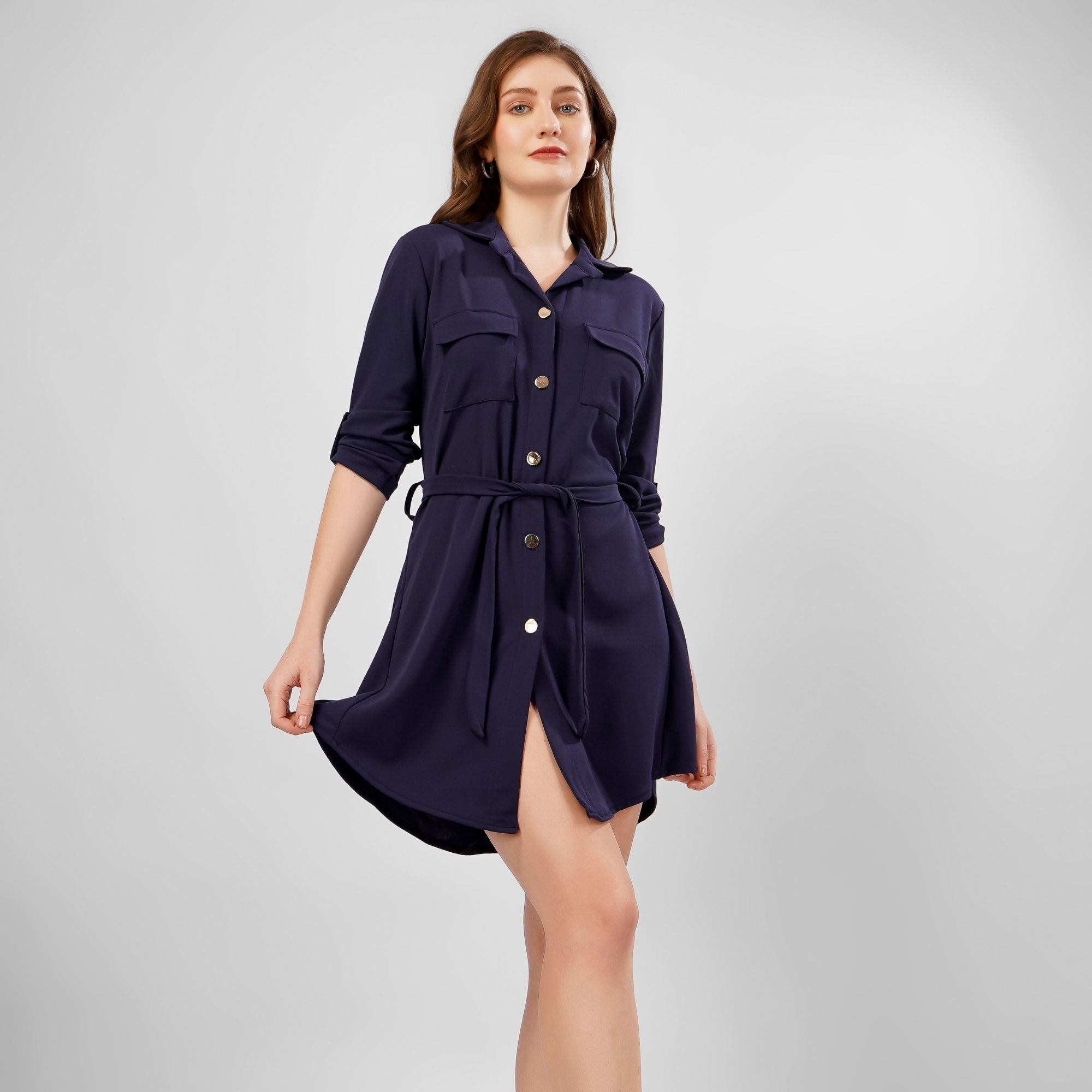Wrapped Sleeves Short Dress