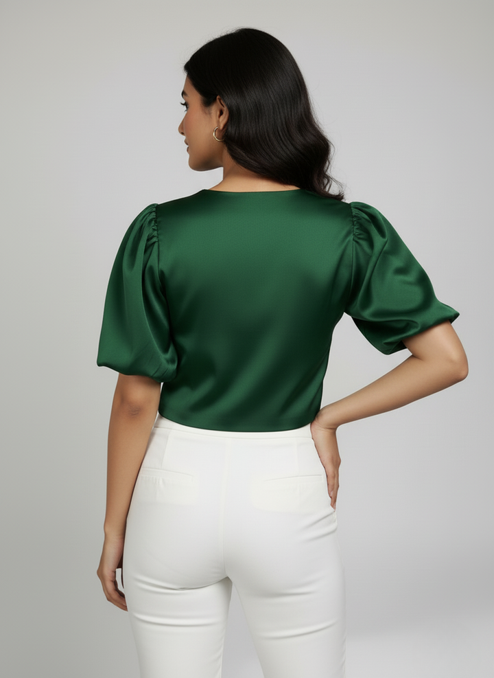 SILKEN GLEAM SATIN TOP