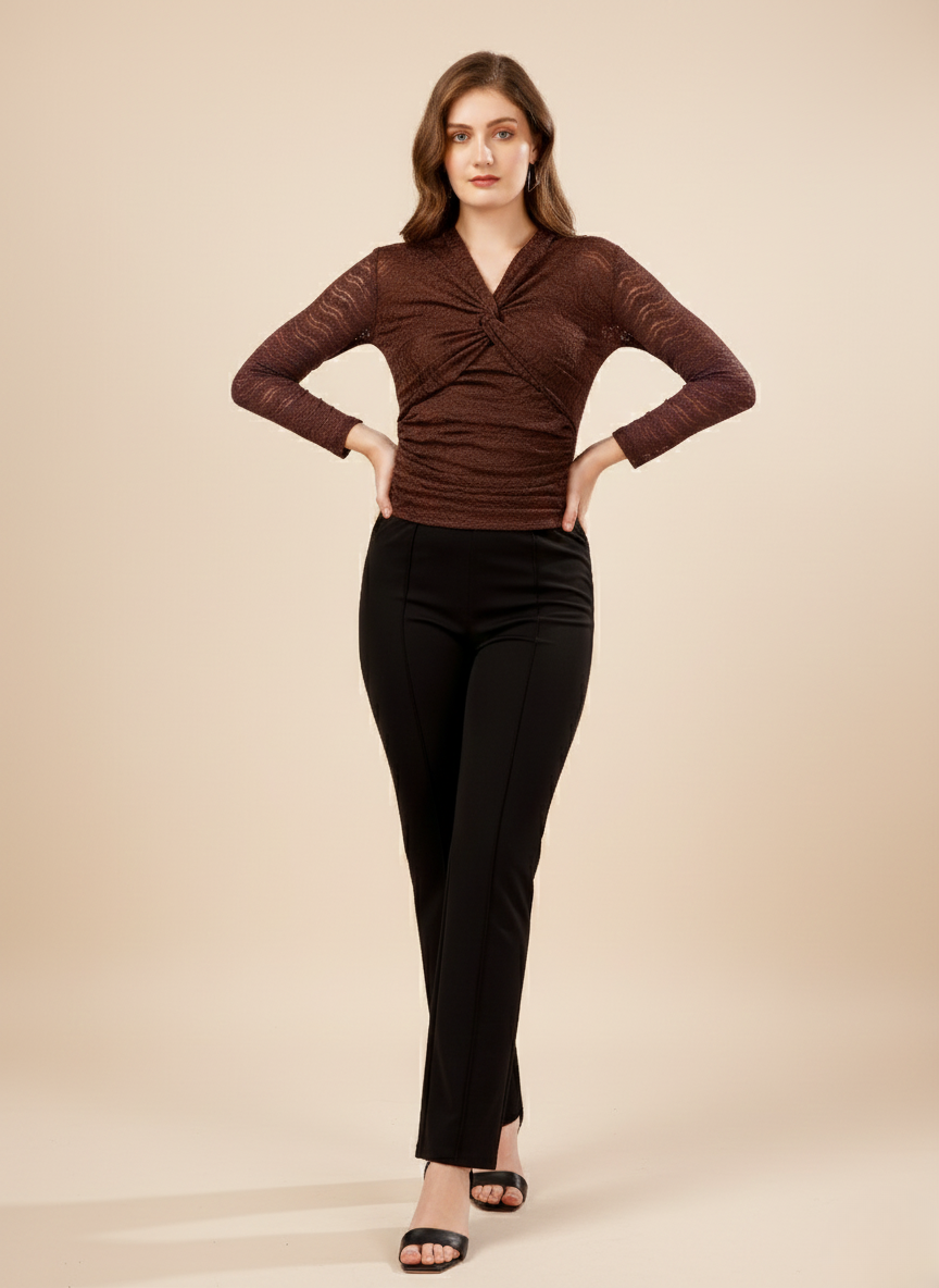 CROCHET KNOT WRAPPED TOP