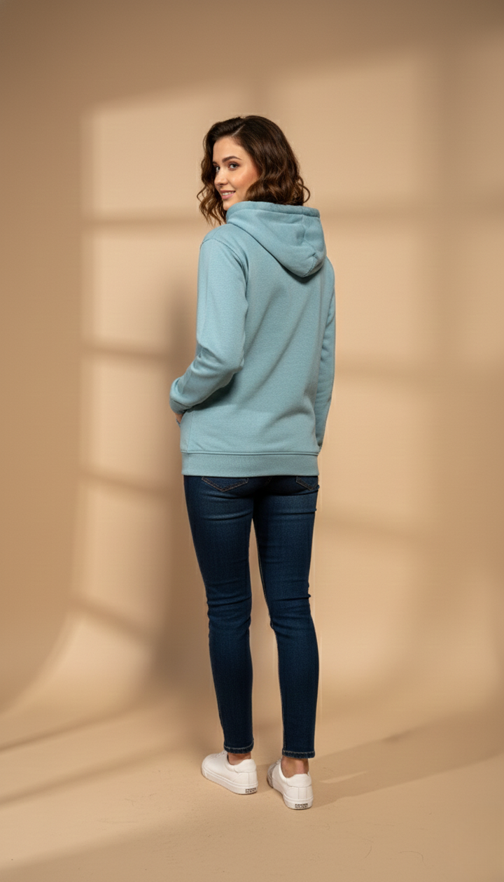 Inspiring Teal Zipper Hoodie