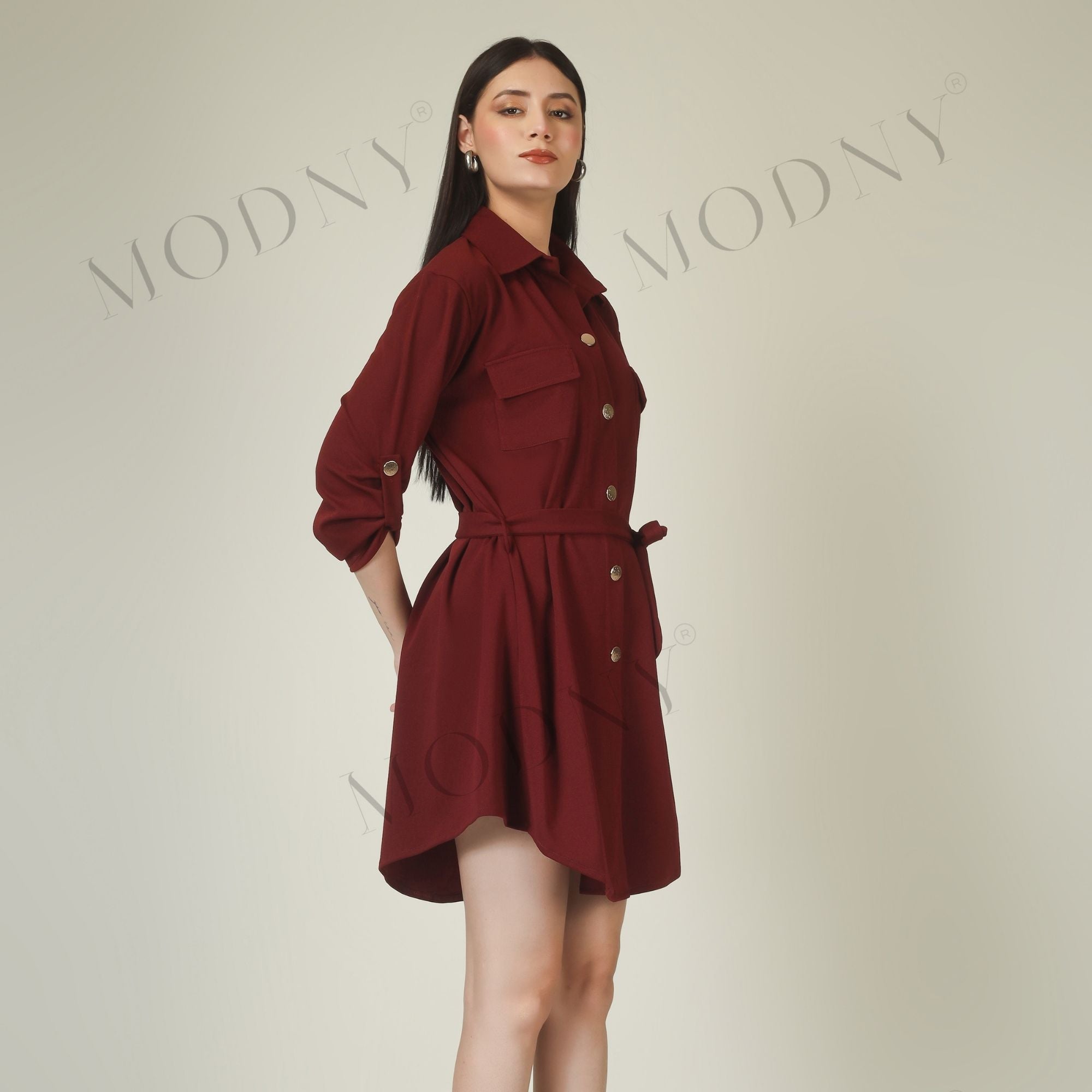 Wrapped Sleeves Short Dress