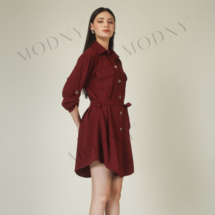 Wrapped Sleeves Short Dress