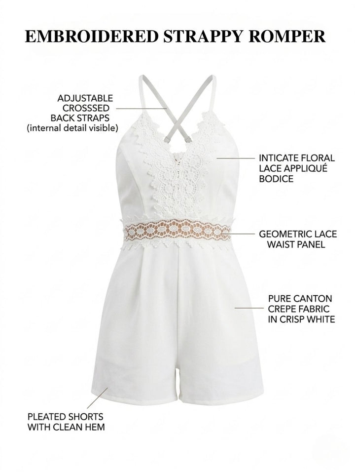 EMBROIDERED STRAPPY JUMPSUIT