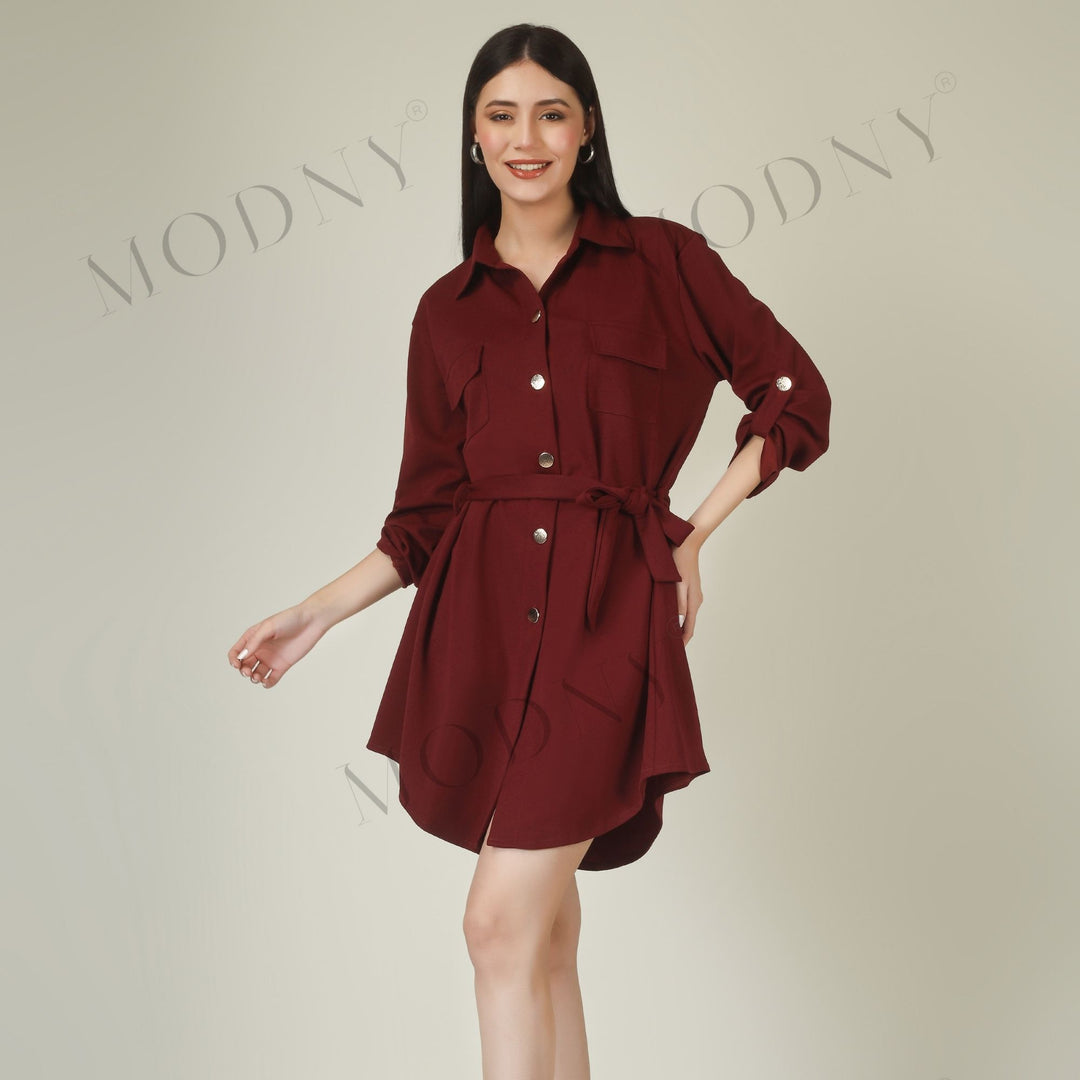 Wrapped Sleeves Short Dress