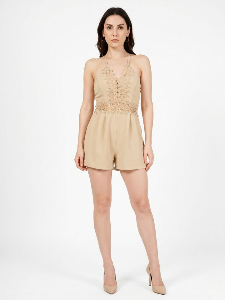 EMBROIDERED STRAPPY JUMPSUIT