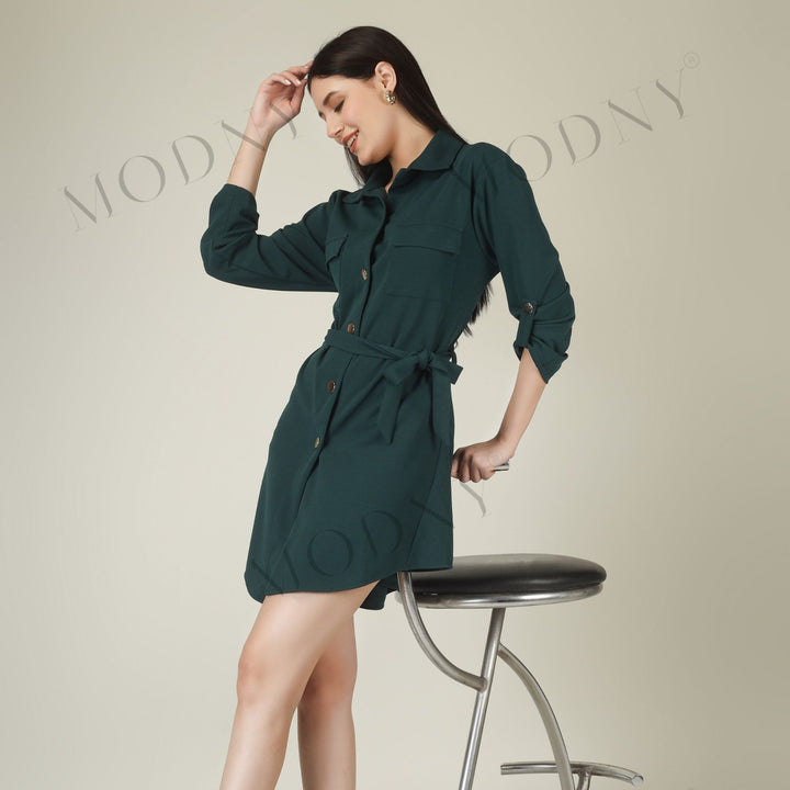 Wrapped Sleeves Short Dress
