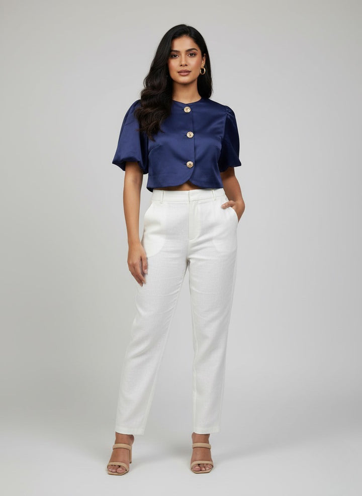 SILKEN GLEAM SATIN TOP