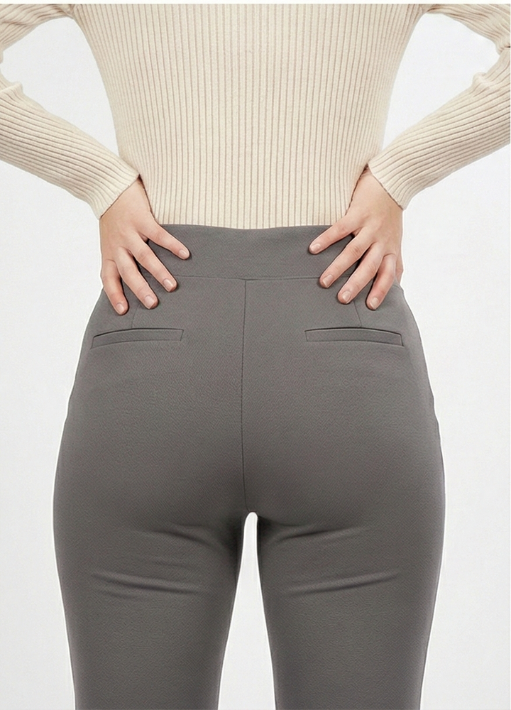 URBAN CONTOUR BELL BOTTOM HIGH WAIST DARK GREY JEGGING