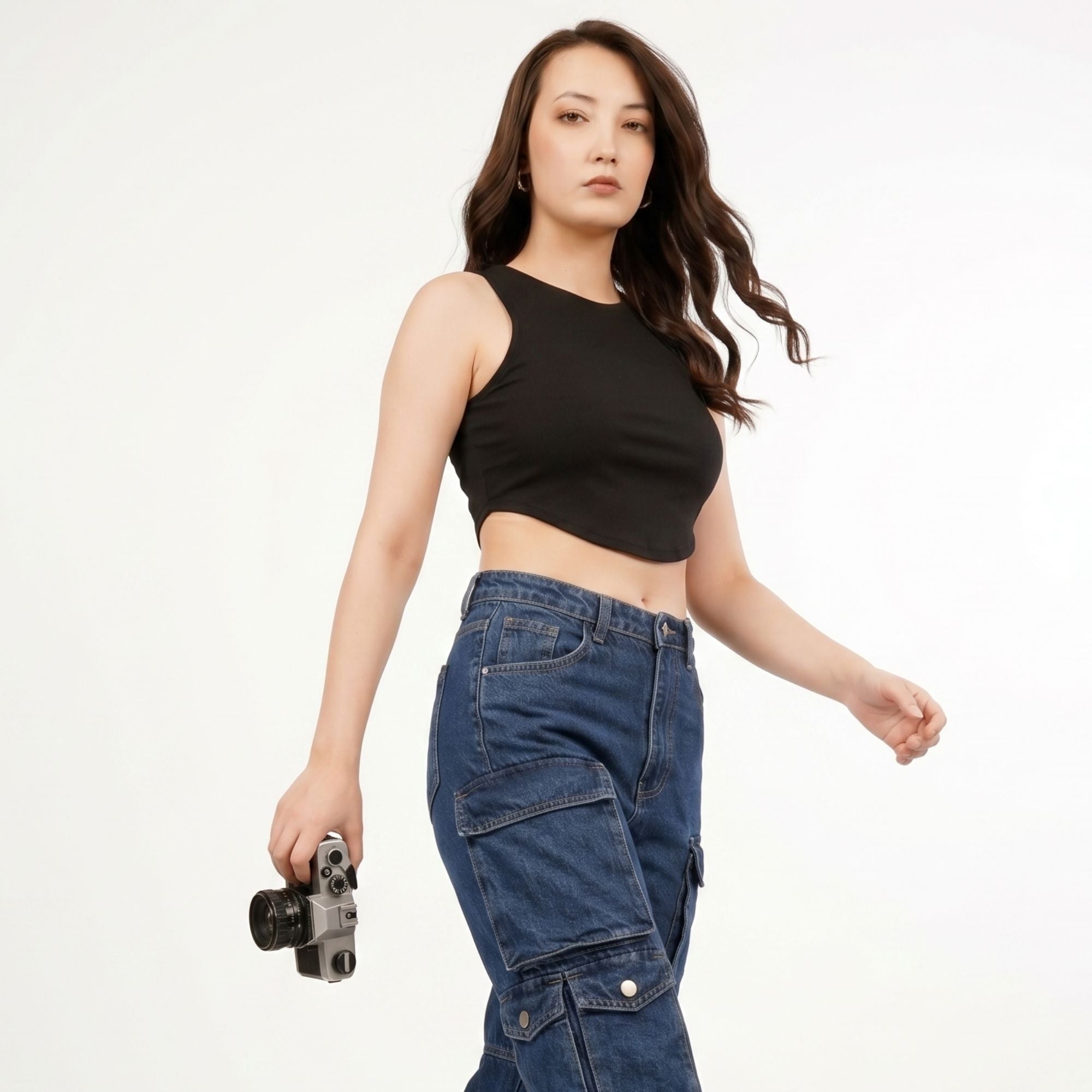 Arc-Hem Ribbed Crop TANK TOP