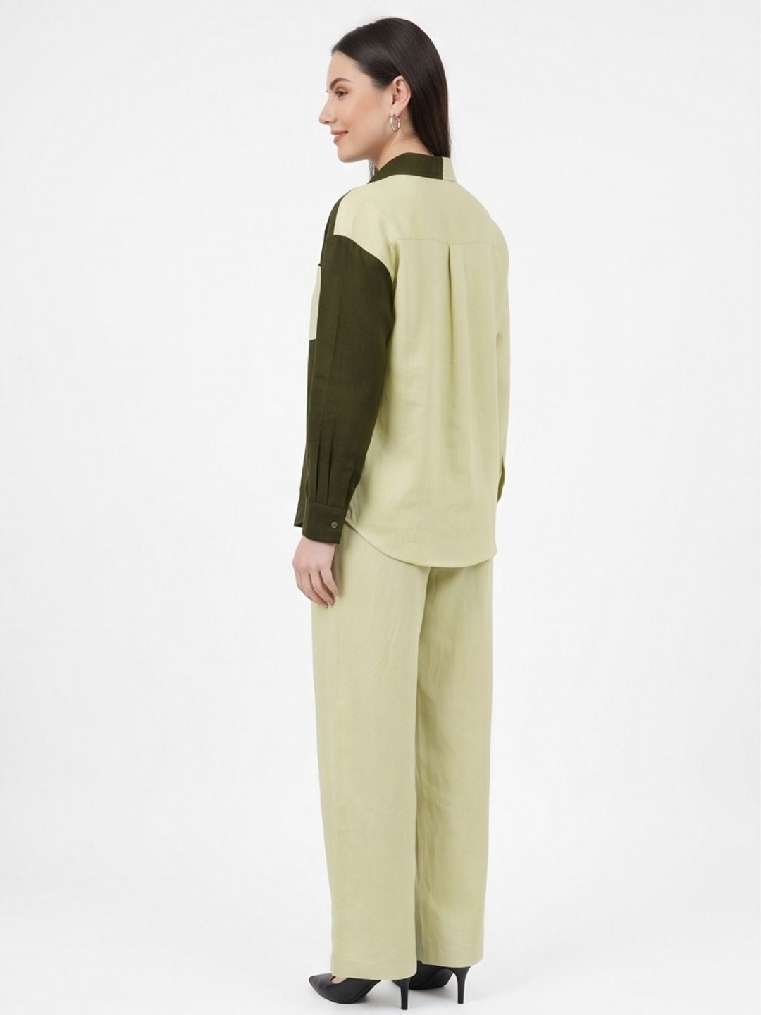 CHIC CONTRAST LINEN CO-ORD SET