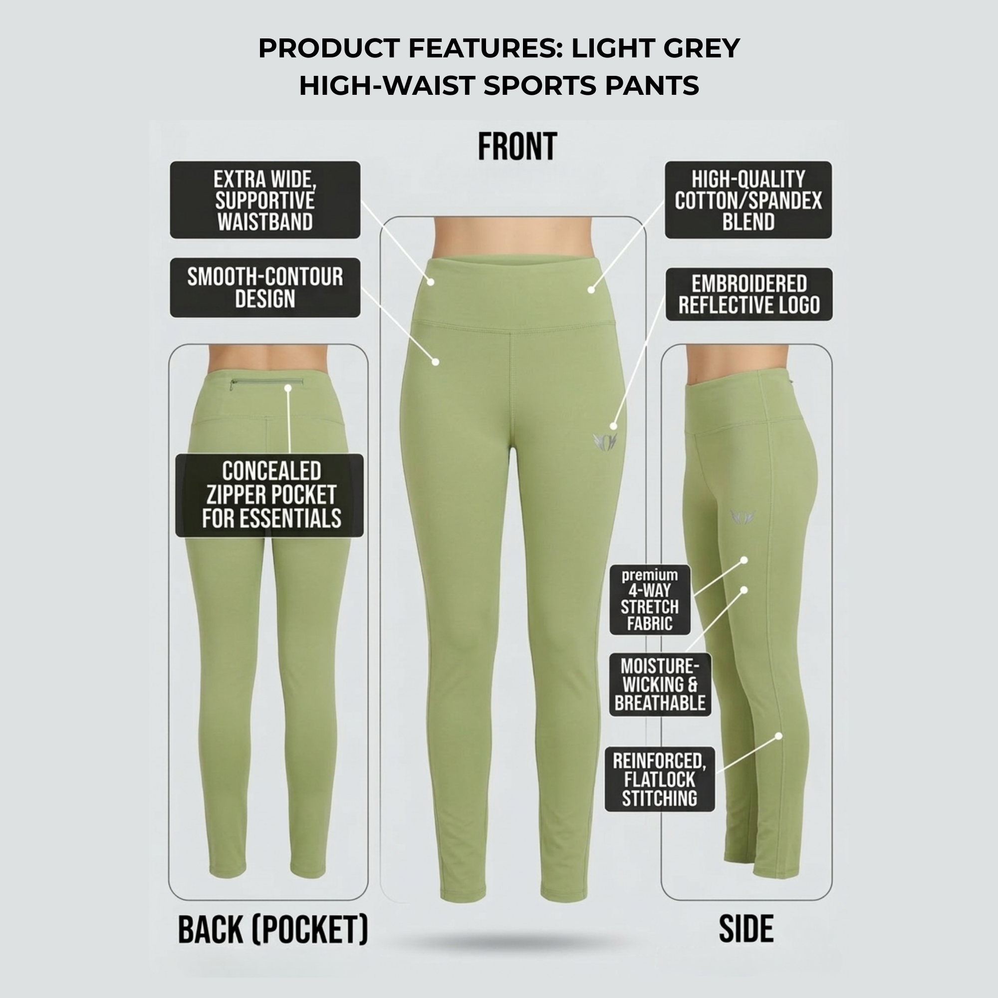 FlexFit Sports Pants Pistachio
