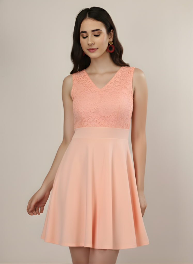 ROSE ALLURE TEXTURED MINI DRESS
