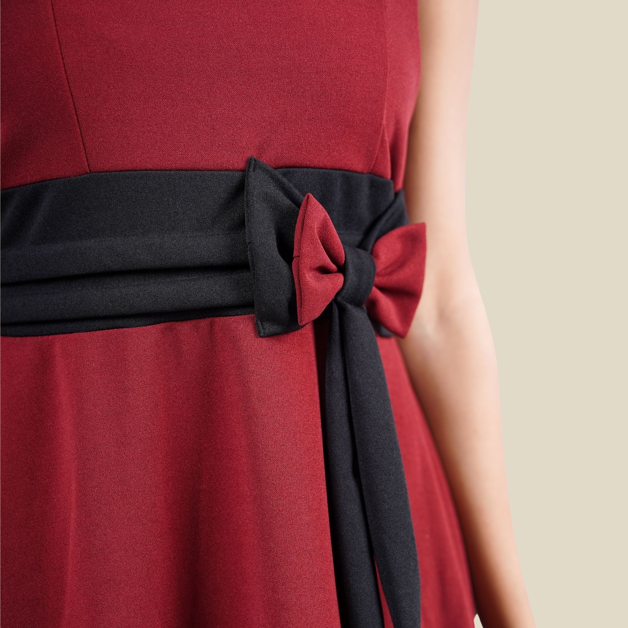 SCARLET CHARM BELTED MINI DRESS