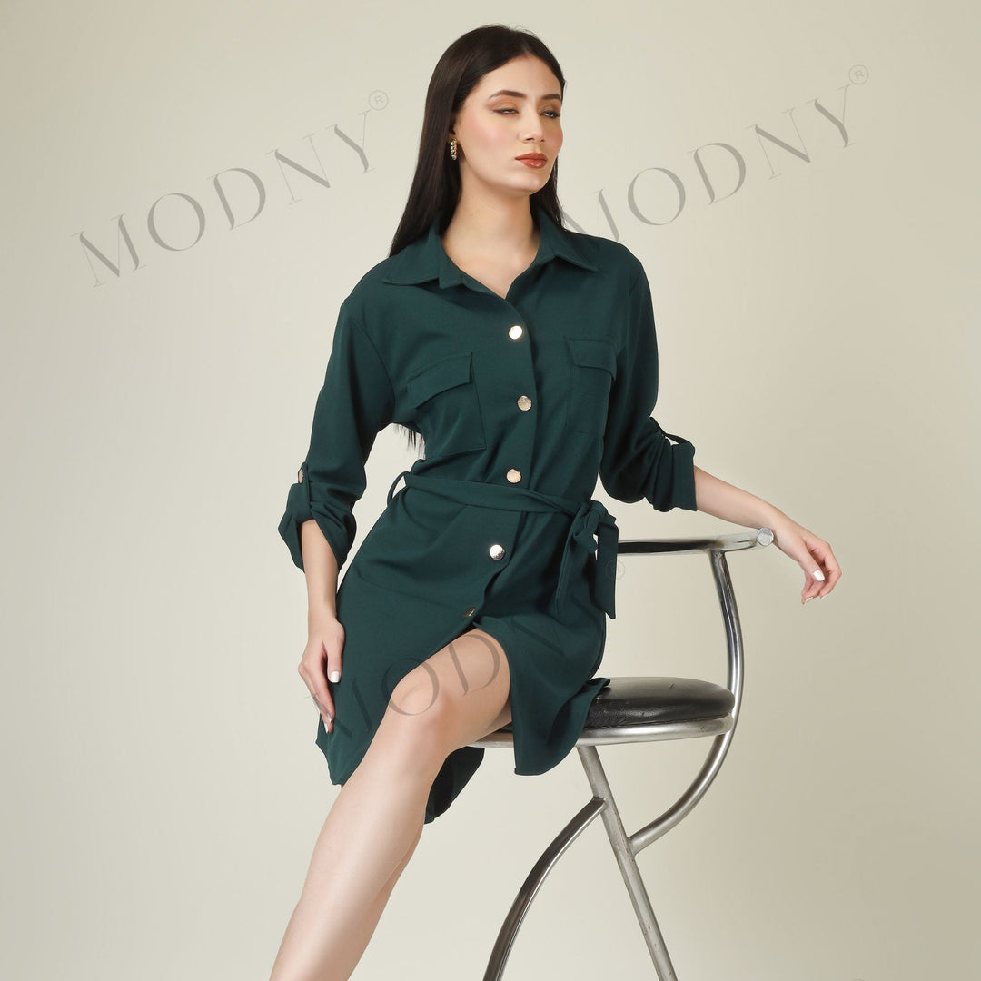 Wrapped Sleeves Short Dress
