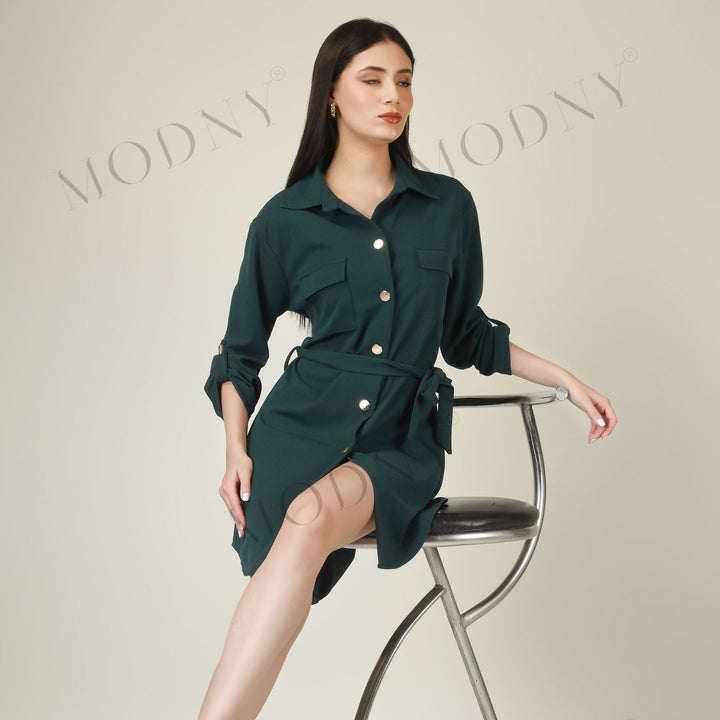 Wrapped Sleeves Short Dress