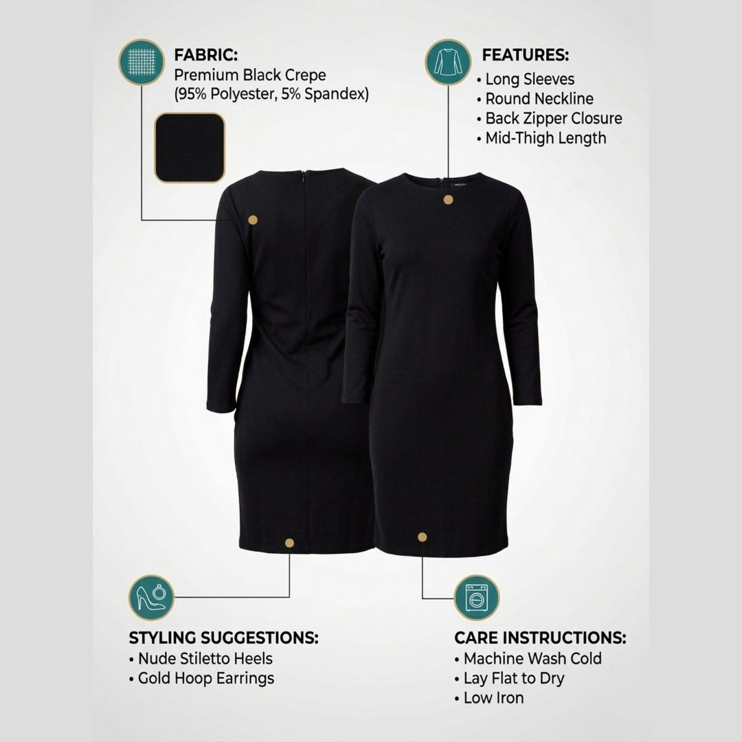 TIMELESS ELEGANCE FORMAL DRESS 3/4 SLEEVE DRESS