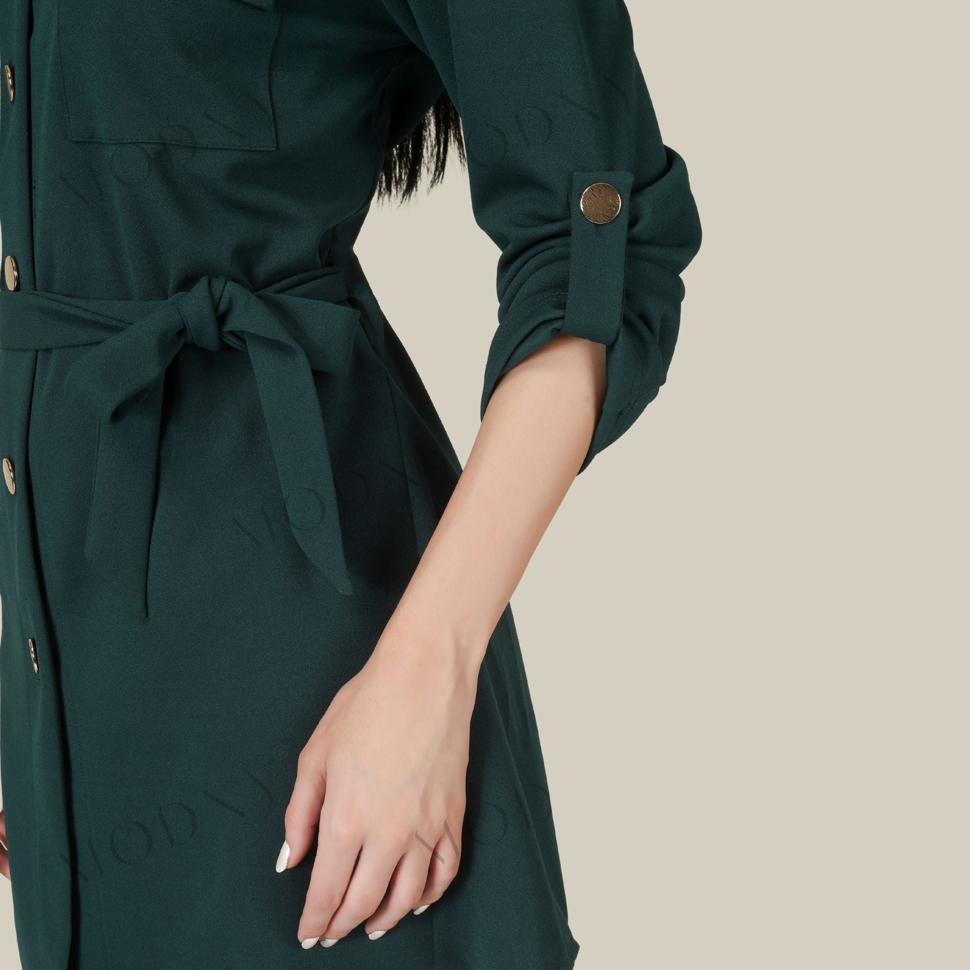 Wrapped Sleeves Short Dress