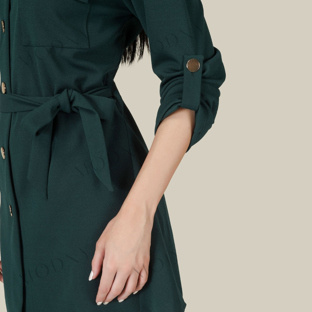 Wrapped Sleeves Short Dress
