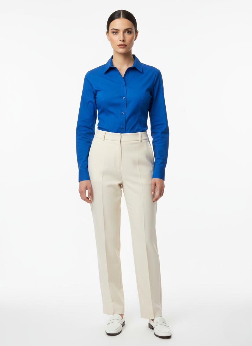 ROYAL BLUE CLASSIC COTTON LONG-SLEEVE FORMAL SHIRT