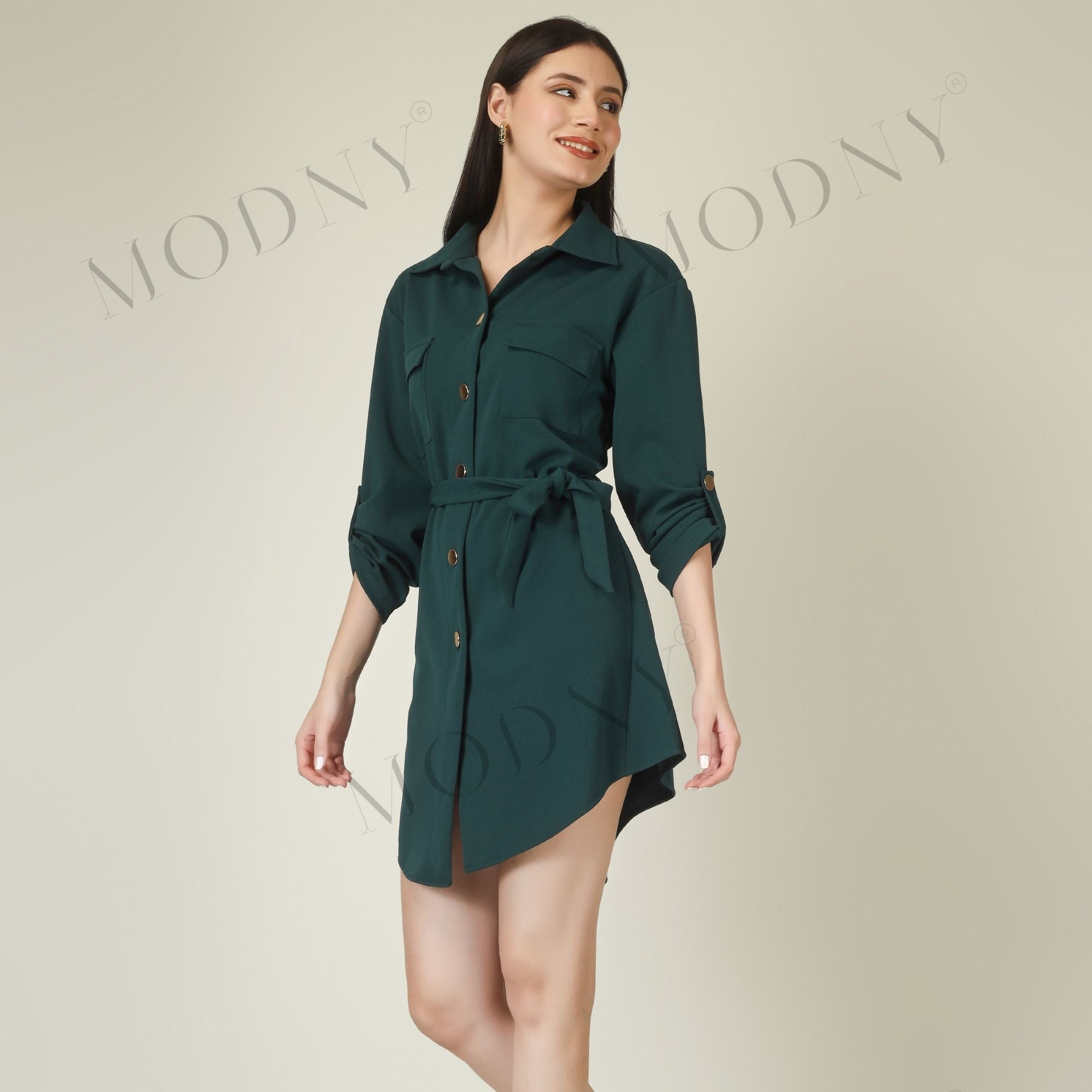 Wrapped Sleeves Short Dress
