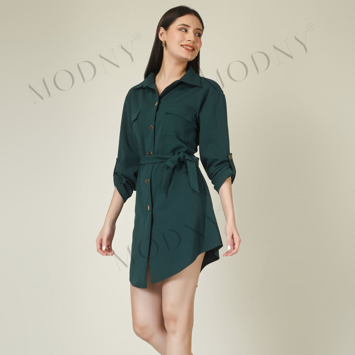 Wrapped Sleeves Short Dress